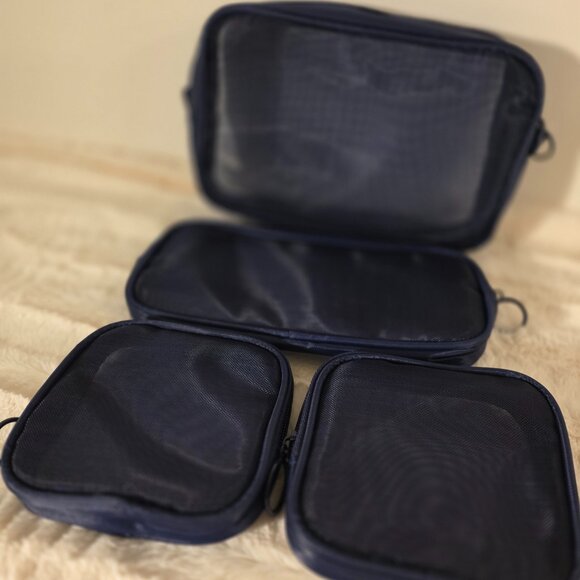 4pcs Travel Transparent Mesh Cosmetic Bag Set - Picture 2 of 4